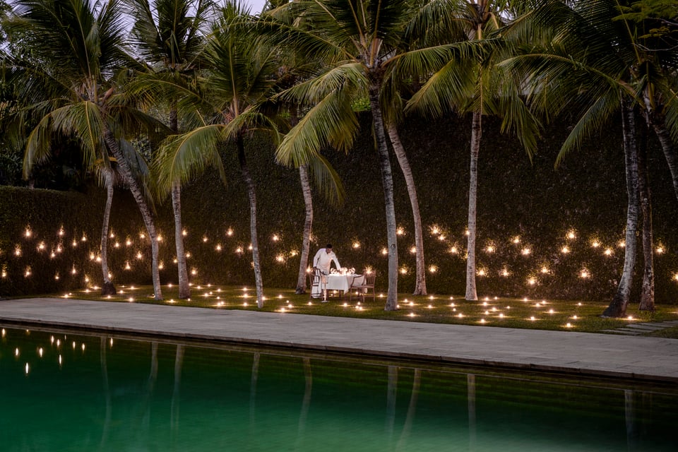 Amangalla, Sri Lanka - outdoor private dining - evening 2